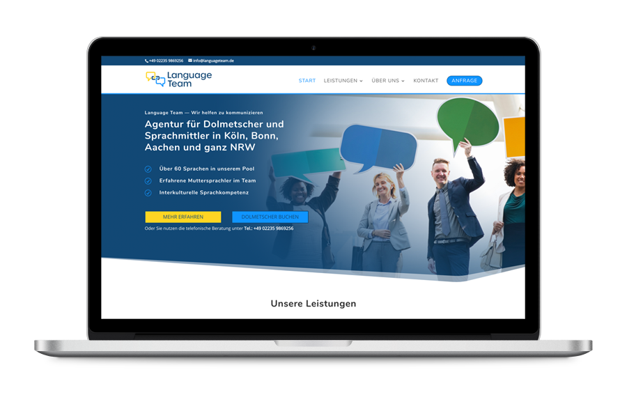 Webseite und Logo für eine Dolmetscher Agentur